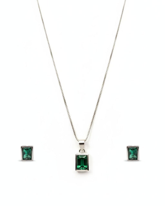 Emerald Rectangle Bezel Set