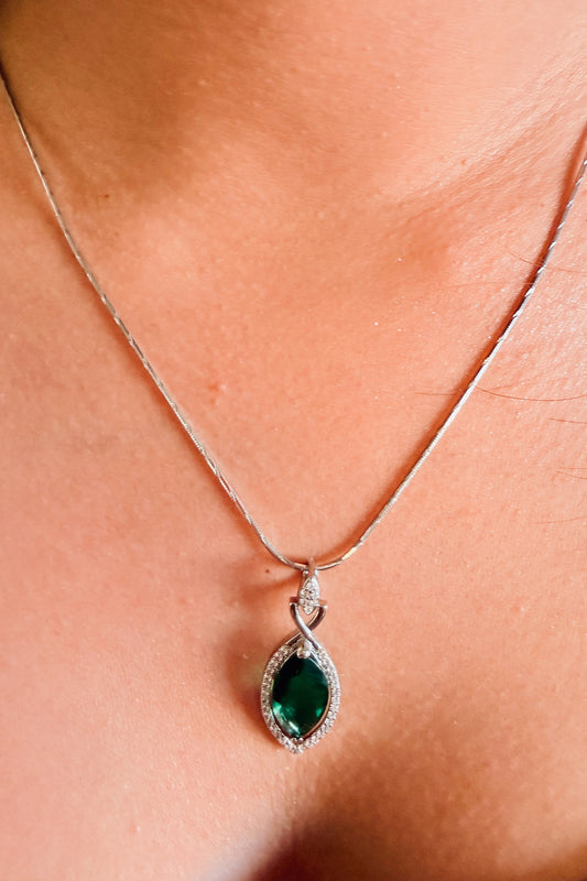 Emerald Marquise Halo Jewellery Set