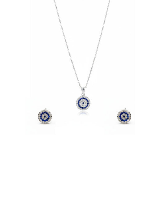 Evil Eye Stud Earrings & Pendant