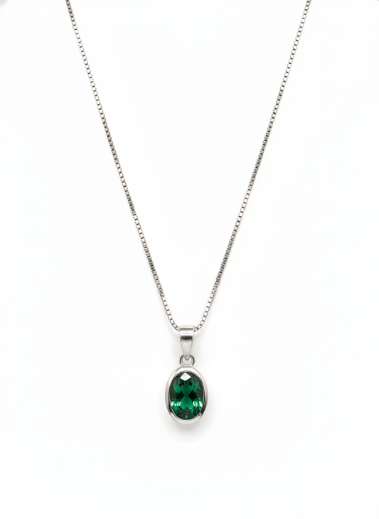 Oval Emerald Bezel Jewellery Set