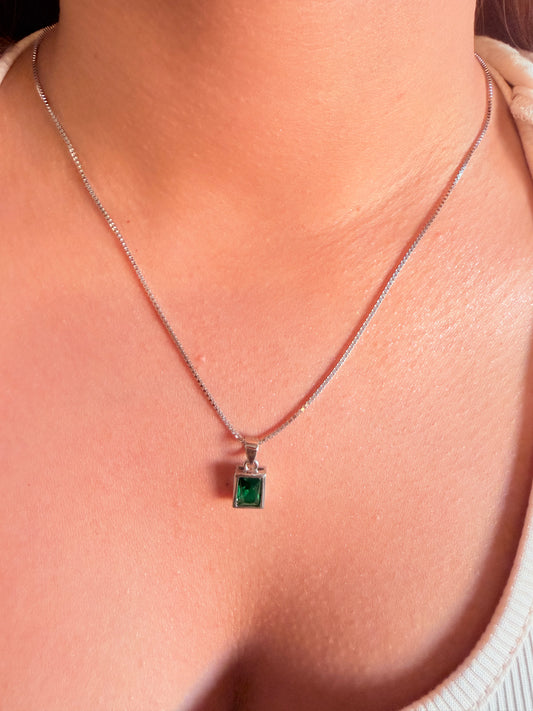 Emerald Rectangle Bezel Set