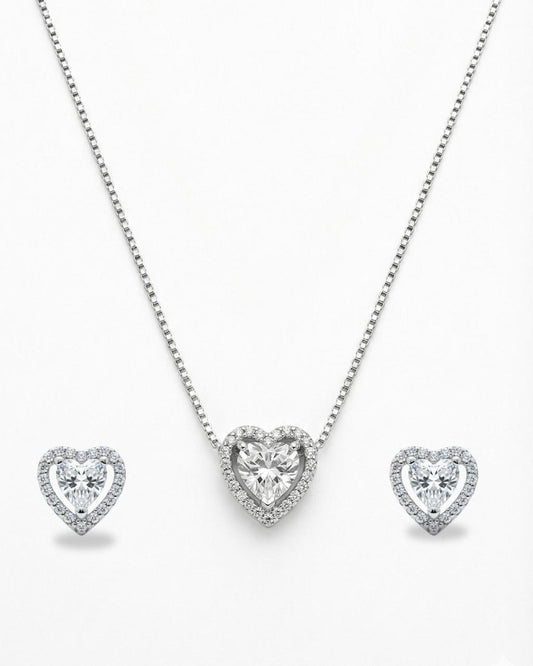 Heart Halo Jewellery Set