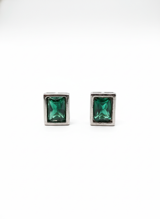 Emerald Rectangle Bezel Jewellery Set
