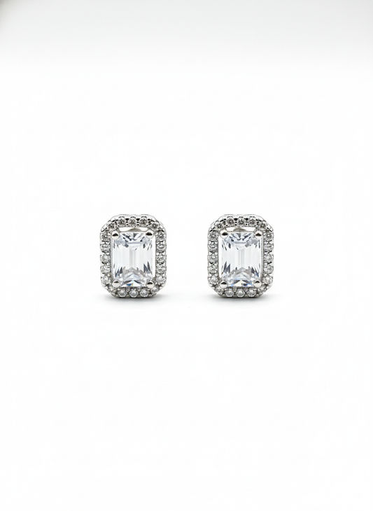 Radiant Emerald-Cut Halo Jewellery Set