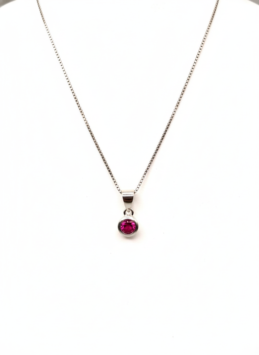 Ruby Red Bezel Jewellery Set